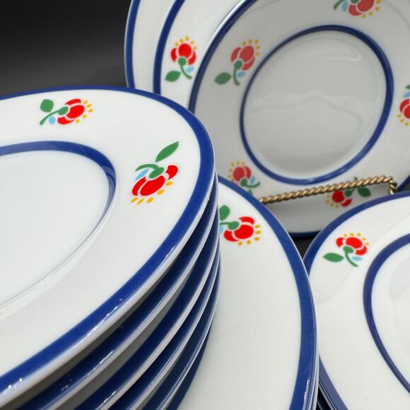 Fitz and Floyd "Fleuri" Bread and Butter Dessert Plates Set of 4 Vintage 6 5/8" - Picture 5 of 6